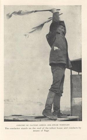 Avraamov directing the symphony of sirens